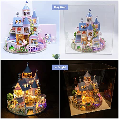 Yuzhen Diy Miniature Dollhouse Kit With Furniture And Led Lights, Large Castle Model Includes Dustcover And Music Box, Decent Gift For Adults Or Kids(Fairy Castle) #TOP1
