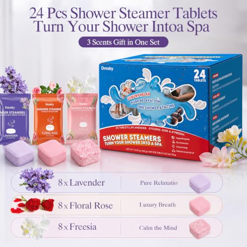 Shower Steamers Aromatherapy 24 Pack, Lavender Rose & Freesia Shower Bombs for Women, Bath Steamers for Shower Spa Relaxation, Self Care Gifts for Women, Birthday Christmas Stocking Stuffers - Image 7