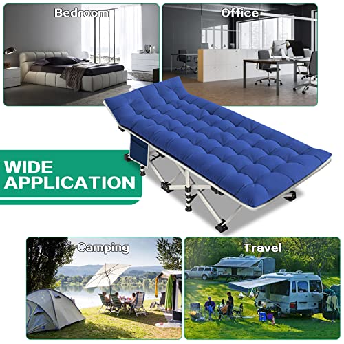 Nesdcc Camping Cot, Cot With Comfortable Mattress Premium Fabric Cots For Sleeping 450Lbs(Max Load) Camping Bed Folding Cot With Carry Bag Camp Cot For Home,Office,Outdoor #TOP6
