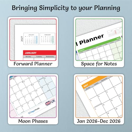 Papa Prints A2 Wall Planner 2026 A2 Size (59cm x 42cm) Wall Calendar 2026 Month to View Calendar From Jan to Dec 2026 With Mini 2027 Calendar - Image 5