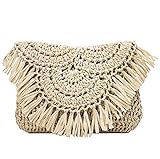 【Dos formas de llevar】 Nuestra bolsa de playa con borlas de paja de verano se puede llevar durante dos semanas. Se puede utilizar como bolso de hombro o bolso de mano según sus necesidades reales.