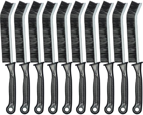 Luxzio Crevice Cleaning Brush Set, Hard Bristle Grout Brush, 10-Pack