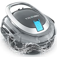 TALOSBO S2 Poolroboter mit Doppelfiltration,Dual Motoren Poolreiniger,90 Minuten Reinigungszeit,Kabelloser Poolsauger Akku,Selbsteinparkfunktion und Kompakter für Pools mit Flachem Boden bis zu 80 m²