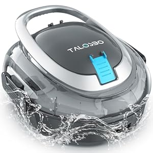TALOSBO S2 Poolroboter mit Doppelfiltration,Dual Motoren Poolreiniger,90 Minuten Reinigungszeit,Kabelloser Poolsauger Akku,Selbsteinparkfunktion und Kompakter für Pools mit Flachem Boden bis zu 80 m²