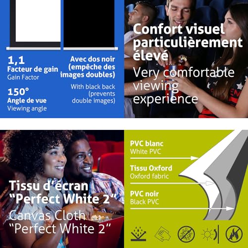 Écran de projection manuel 84 pouces résistant pour remplacer un mur blanc - 6