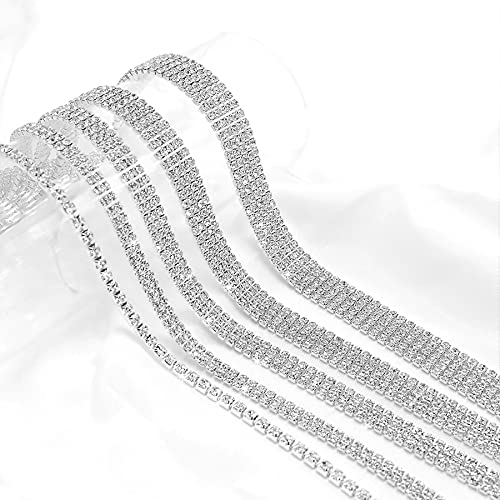 5 Pieces Silver Rhinestone Choker Necklaces For Women Dainty Diamond Choker Crystal Choker Necklaces Set Bridesmaid Jewelry #TOP5