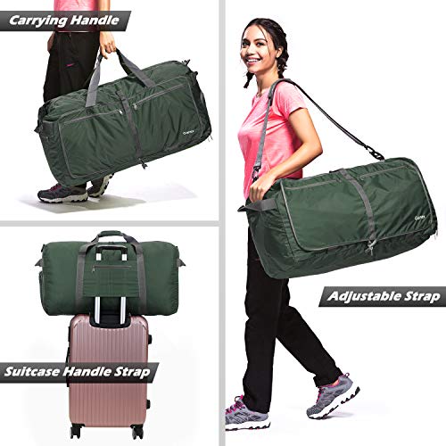 Gonex 100L Foldable Travel Duffel Bag for Luggage Gym Sports, Lightweight Travel Bag with Big Capacity, Water Repellent (Dark green)