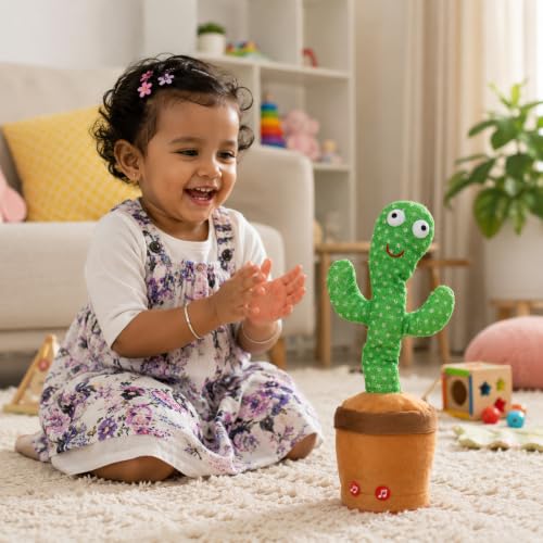 Image of TrollGadgets Talking Dancing Cactus Toy for Kids with Singing, Recording & Repeat Function | Songs, LED Lights, Interactive Musical Toy | Funny Educational Baby Toy & Home Decor Gift for Boys & Girls