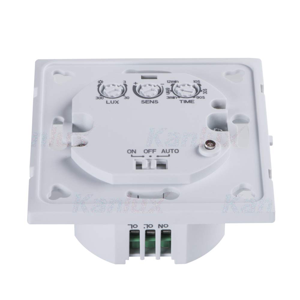 Sensor de movimiento infrarrojo PIR sensor de movimiento de luz ajustable interruptor de alarma encendido apagado de seguridad interior superficie de pared empotrada montado rango de 9 m