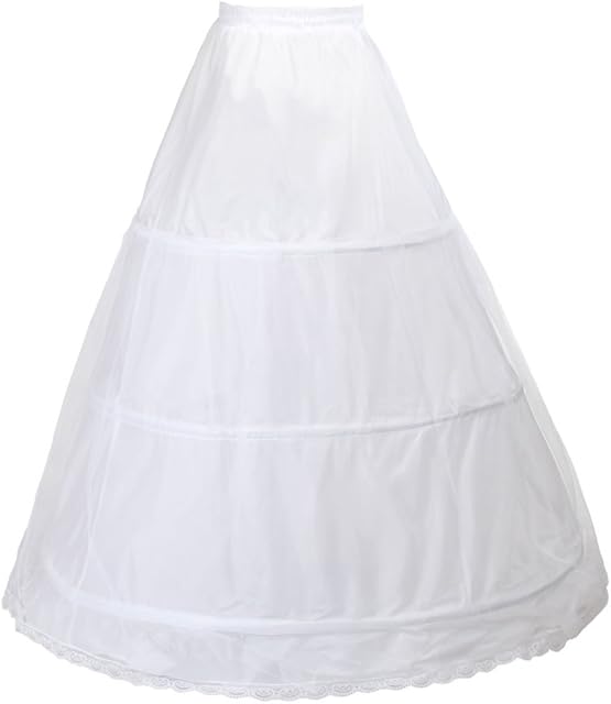TUKA 3-Hoop A-Line Crinoline for Womens Wedding Dress Evening Gown etc. Underskirt Wedding Bridal Petticoat Slips, TKB0005
