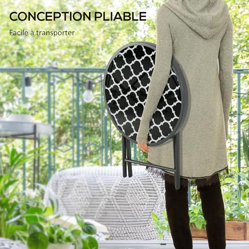 Table basse pliante gain de place Outsunny pour petit balcon et terrasse - 5