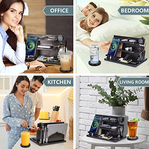 image for Parkway Home Black Wood Phone Docking Station For Men & Women-Laptop, 