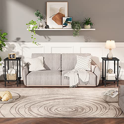 image for HOOBRO Side Table with Charging Station, End Table with USB Ports and 