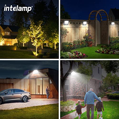 intelamp Solar Lights Outdoor, 4400mAh Solar Powered Flood Lights, Security Floodlight Dusk to Dawn Auto On/Off IP65 Waterproof for Wall Porch, Balcony, Yard, Garage Barn, Garden, Lawn thumbnail 6