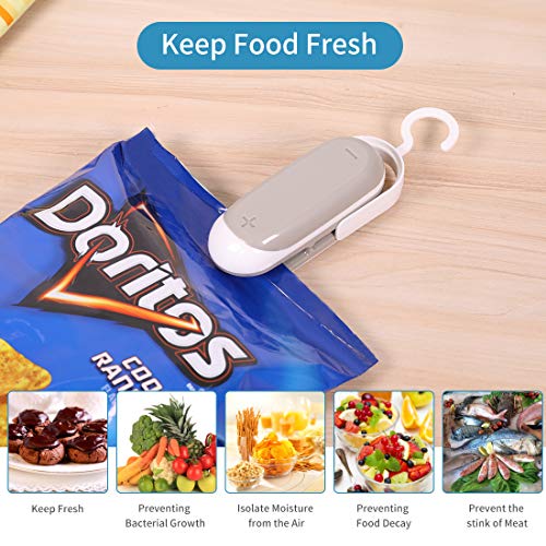 2Pack Mini Bag Sealer, Portable Heat Vacuum Sealers Plastic Sealer, 2 In 1 Heat Seal And Cutter Mini Food Sealer For Plastic Bags Food Storage #TOP4