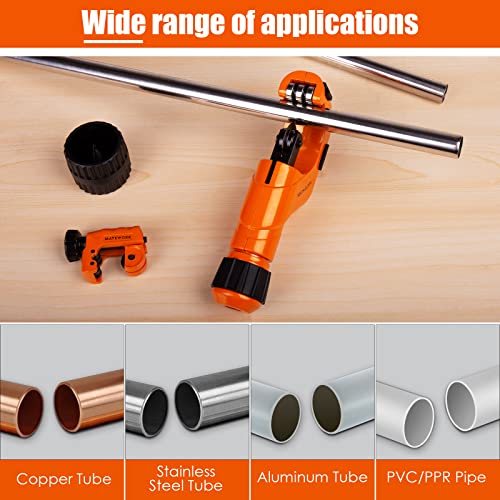 Matework Pipe Cutter - Fast Tubing Cutter Set With Mini Cutter & Deburring Tool, Pipe Cutter Tool For Cutting 3/16" To 2" Aluminum Copper Pvc Stainless Steel Tube, For Plumber And Home Working, 3Pcs #TOP2
