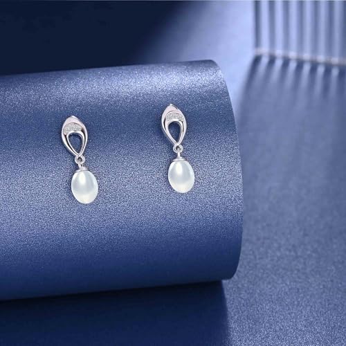 Pendientes y collar de plata 925 hipoalergénica con perlas cómodas 3