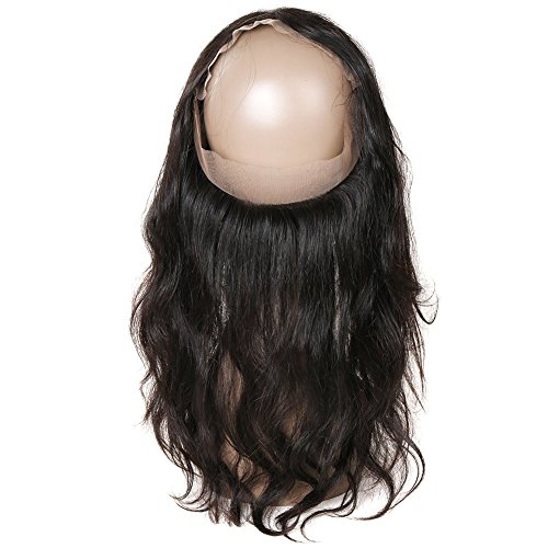 HmtAfro Brazilian 360 Closure Body Wave 135% Density Natural Color (14'')