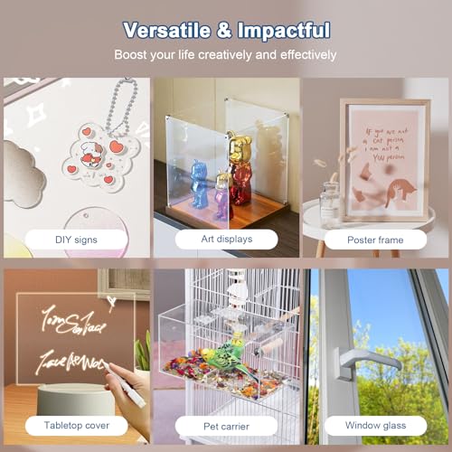 Tatub CLEAR ACRYLIC SHEETS 2 Pack 1/8 Inch Thick 24 Inchx36 Inch Clear Plexiglass Sheet, 3Mm Large Acrylic Sheets thumb #5