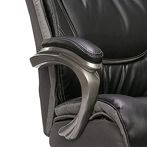 Serta Big And Tall Smart Executive Office Comfortcoils, Ergonomic Computer Chair With Layered Body Pillows, Big & Tall, Adjustable Height, Faux Leather, Black And Gray #TOP5