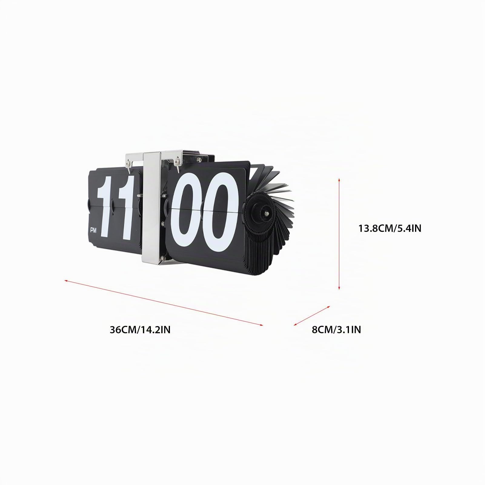 Flip Uhr Retro Minimalistisches Tischuhr Batteriebetrieben Klappuhr große Zahlen Kreative Flip Clock 12 H Kleine Schreibtischuhr für Zuhause Büro Dekoration (Black)