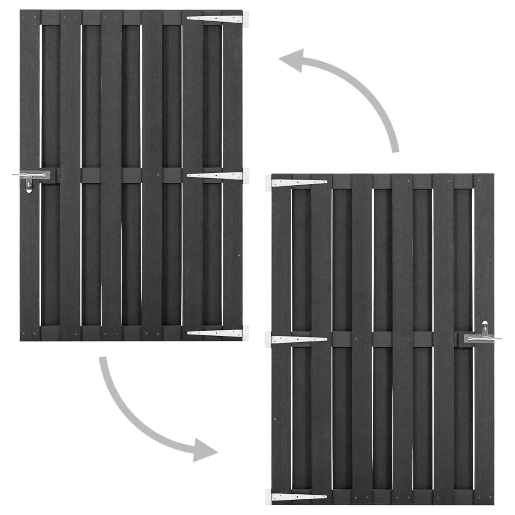 Genérico Puerta de jardín de WPC Gris 100x150 cm, Puertas de jardín Gris,49085