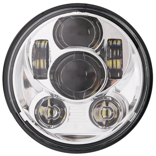 Phare de moto LED 5.75" optique avant DRL chrome pour Dyna Sportster