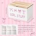R HORSE Tampon Holder for Bathroom - Feminine Product Organizer, Coquette Pink Bow Organize Case with Lid Shark Week Tampon Storage Lady Stuff Box for Bathroom Accessories
