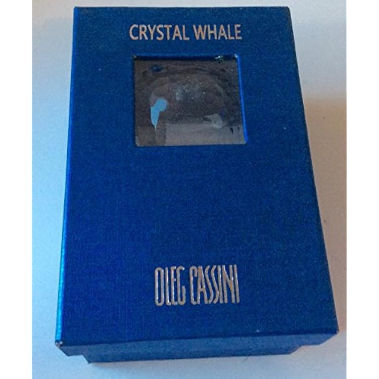 Oleg Cassini Crystal Pastel Blue Whale Paperweight