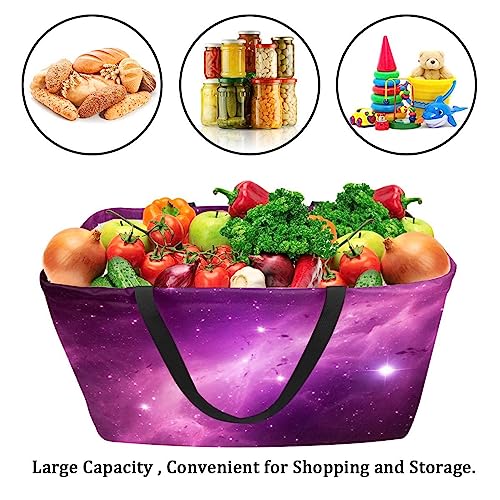 Sac d'épicerie réutilisable compact violet lavable pour courses - 5