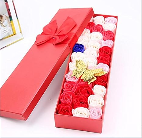 Amazon Menshow メンズショウ ローズ プレゼント フラワーソープ 33輪 母の日 クリスマス 結婚内祝い 卒業 恋人 贈り物 香り 枯れないお花 結婚式 二次会 イベント 装飾 出産内祝い お誕生日祝い 内祝い 香典返し 新築 快気祝い 記念品 石鹸フラワー 箱付 リボン付き
