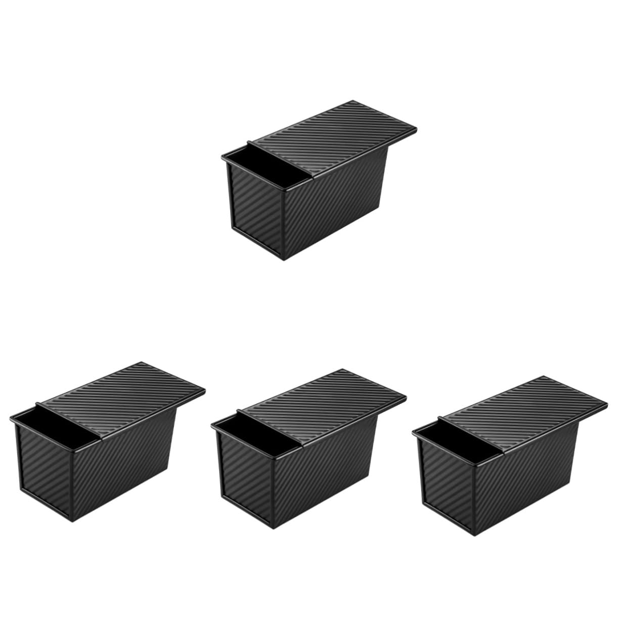 Cabilock 4 Piezas De Sartén Antiadherente Para Pan Sartén Con Tapa Utensilios De Cocina Molde Para Pan Con Tapa Utensilios Para Hornear Con Asa Tapete Para Hornear Panera De