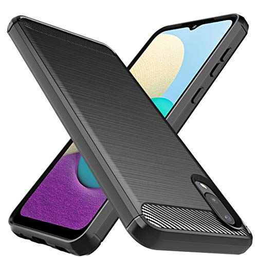 Osophter for Samsung Galaxy A02 Case: Shock-Absorption Flexible TPU Rubber Protective Cell Phone Cover for Samsung Galaxy A02(Black)