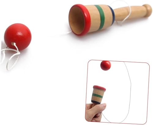 Miniatura 5 de ibasenice 4 piezas de regalos japoneses juguetes preescolares tazas para niños Kendama String Ball para principiantes habilidades motoras juguetes