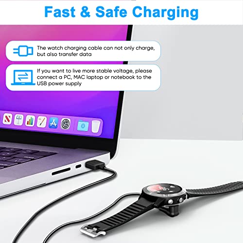 2 Pack Charger Cable for Garmin Fenix 7|7S|7X|6|6S|6X|5|5S, Forerunner 245|945, Approach S62|S10, Vívoactive 4|4S|3, Instinct, Venu 2|2S, 3.3Ft Upgraded USB Charging Cord for Garmin Watch