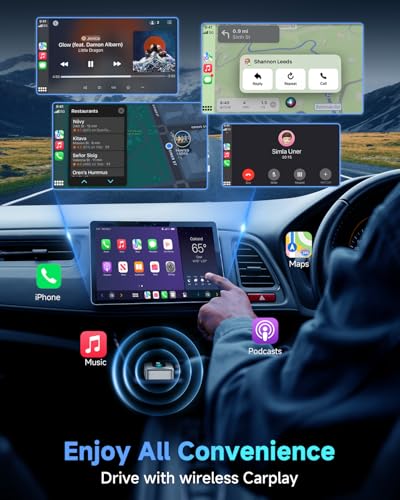 FAHREN 2025 Latest Upgraded Mini Wireless CarPlay Adapter, Converts Wired CarPlay to Wireless, Compatible with iOS 10+&Car from 2017+,No Lag,Includes USB Type-C& Extension Cable USB A. - Image 7