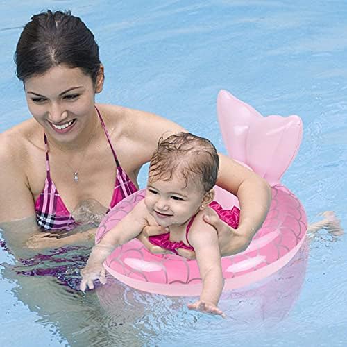 Baby Swimming Float Ring,Infant Pool Float,Inflatable Swim Safe Seat for 12-36 Months Children,Mermaid Bathtub Toys Pool Accessories for Kids Toddlers(1-3 Age)