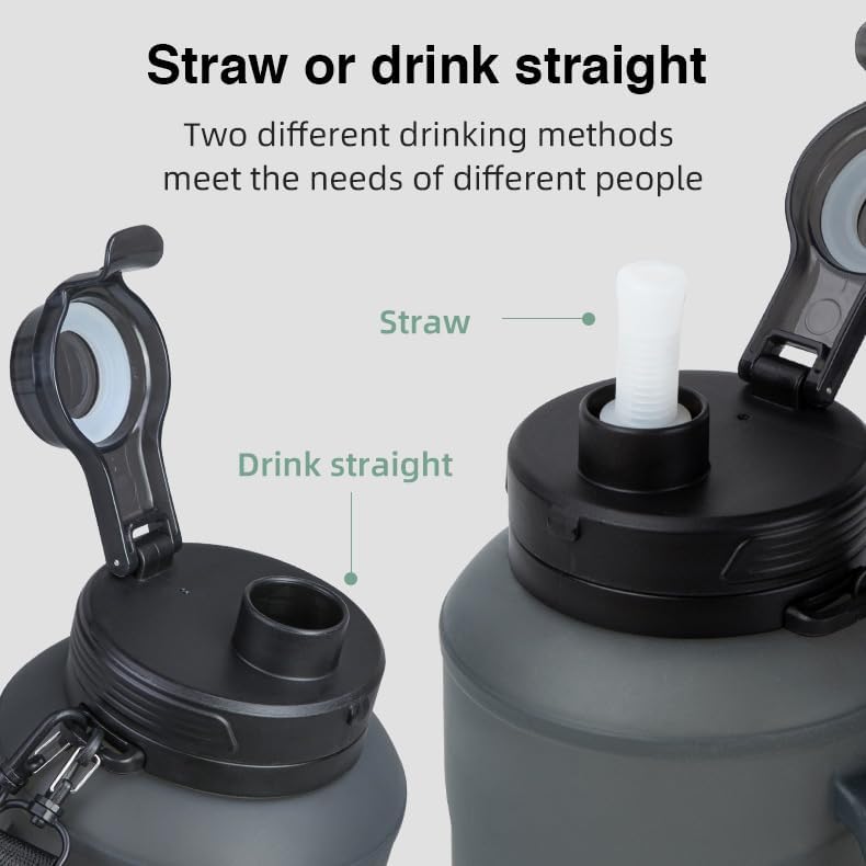 Miniatura 6 de vadoworld Botella de agua de silicona plegable con popote extraíble, silicona sin BPA y a prueba de fugas, aislada, reutilizable para viajes,