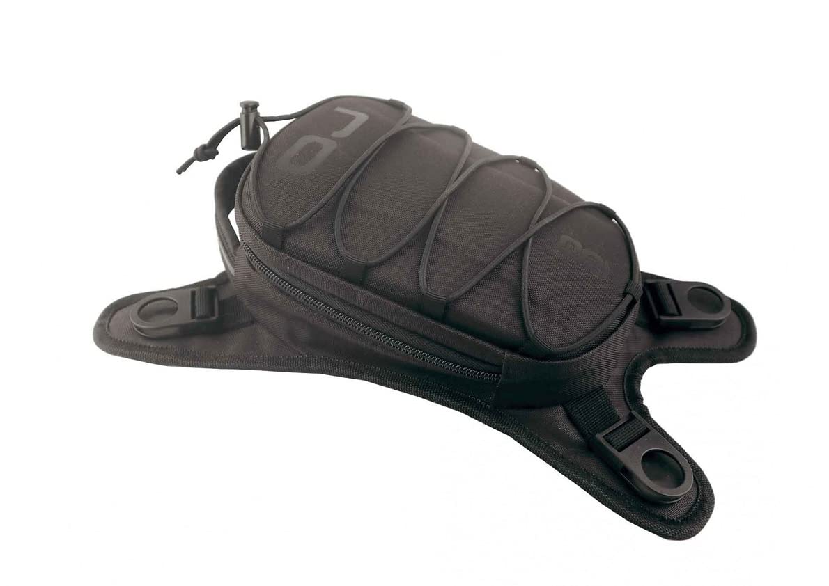 OJ Keen - Bolsa Universal para depósito de Moto Impermeable con fijación a Correas y desenganche rápido, Amplio Espacio para Objetos personales, fácil de Instalar