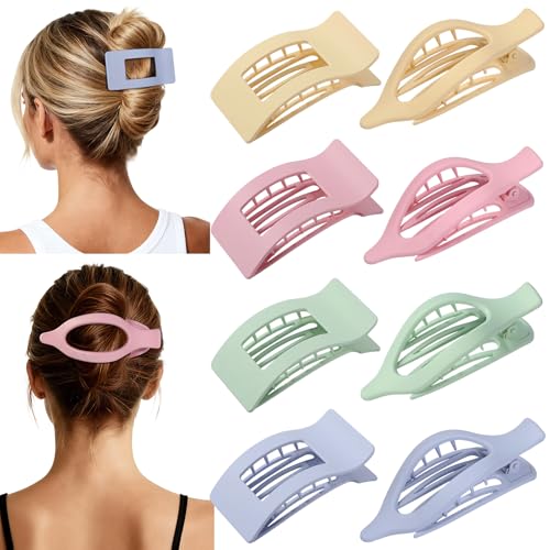 Pinces à cheveux plates mates : grand modèle antidérapant pour sécuriser les cheveux épais