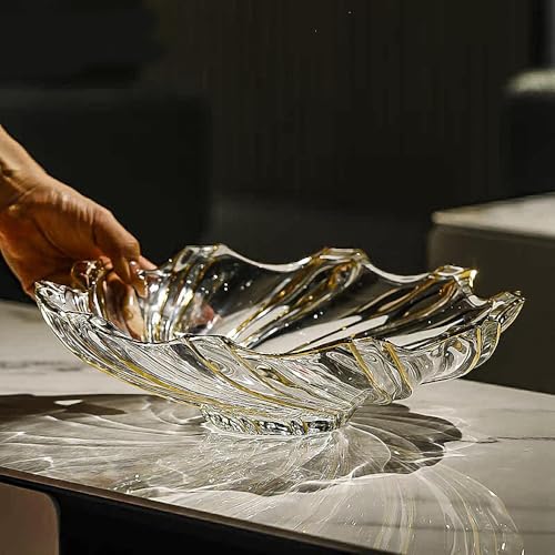 Cuenco de torbellino dorado para centro de mesa de salón comedor sofisticado de 32 cm 3