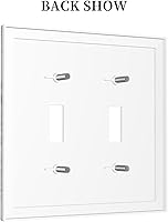 Vista 191 de Placa de pared dúplex de receptáculo de dispositivo de 1 gang de madera envejecida blanca gris con veta de tablón, cubierta de enchufe eléctrico