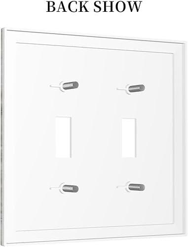 Miniatura 191 de Placa de pared dúplex de receptáculo de dispositivo de 1 gang de madera envejecida blanca gris con veta de tablón, cubierta de enchufe eléctrico de