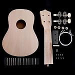 Kit de Ukulélé DIY 21 pouces, Fabriquez Votre Propre Kit DIY, Soprano Hawaïen, Guitare Ukulélé Hawaïenne Fait Main avec Outils d'Installation pour Enfants, Amis, Famille, Amateurs