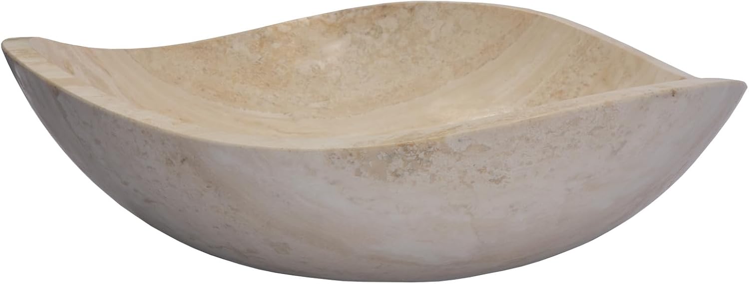 Eden Bath Round Freeform Vessel Sink, Honed Beige Travertine - Stylish Bathroom Sink