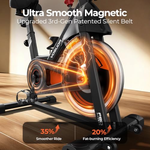 Image of YOSUDA PRO Magnetic Exercise Bike 350 lbs Weight Capacity - Indoor Cycling Bike Stationary with Comfortable Seat Cushion, Silent Belt Drive