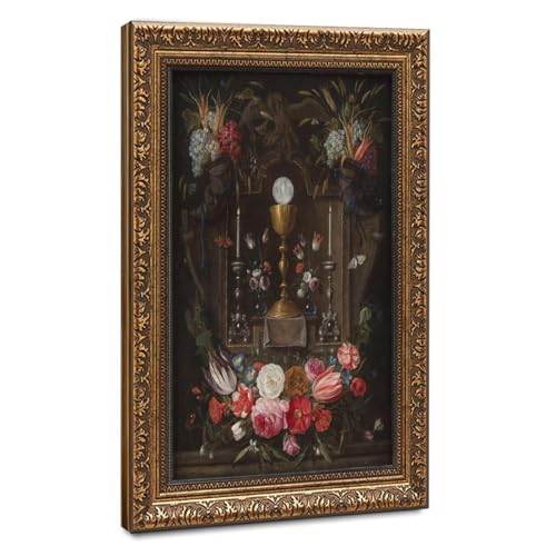 Toile de niche d'autel et symboles de l'Eucharistie WCYB, cadeau spirituel idéal avec cadre