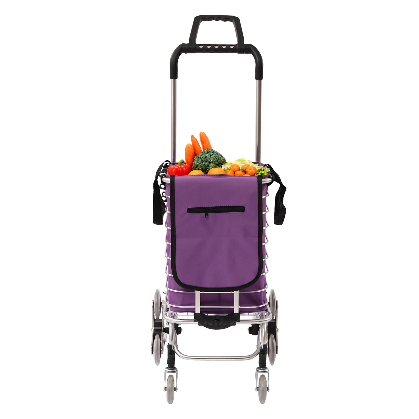 Carro de la compra plegable de aluminio 40 kg – Carro de la compra plegable con bolsa impermeable – Carro de la compra para escaleras con capacidad de carga de 88 libras – 35 L, ruedas, ganchos