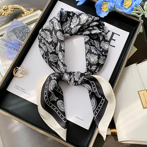 Lightweight Square Silk Scarf Small Silk Hair Head Scarf for Women4