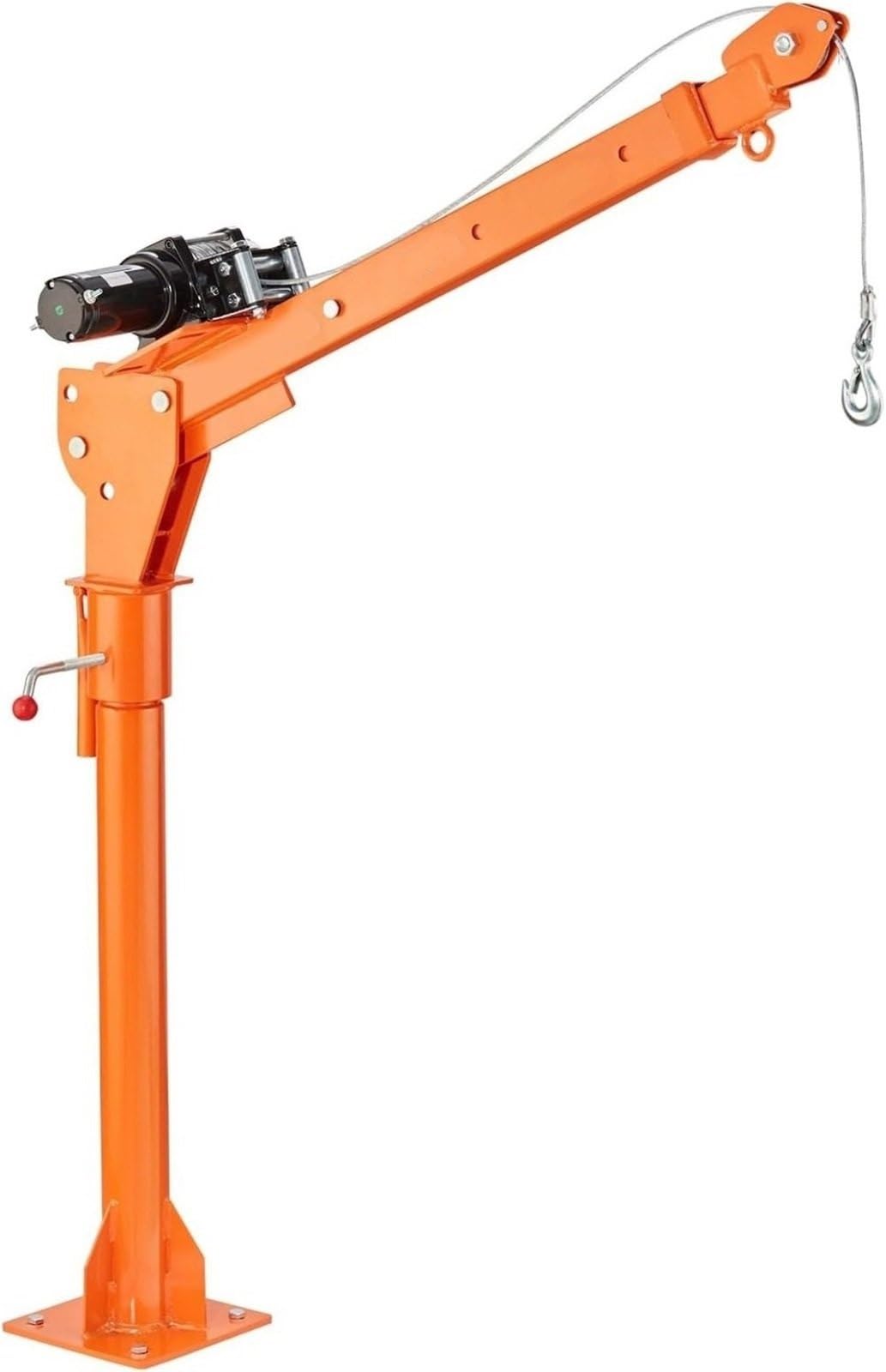 SDdPulse Lifting Tool Pickup Truck Crane, 500Kg Capacity, 360° Swivel, Truck Jib Crane Hoist with Three Boom Capacities of 100Kg 250Kg 500Kg Electric Hoists
